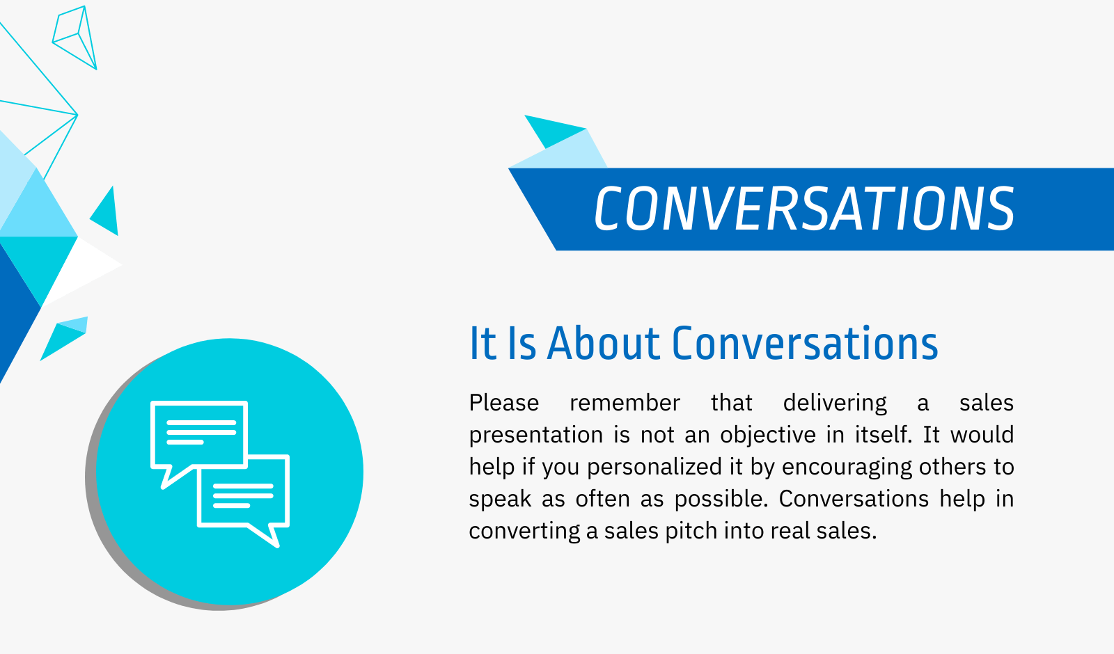 conversational sales pitch example