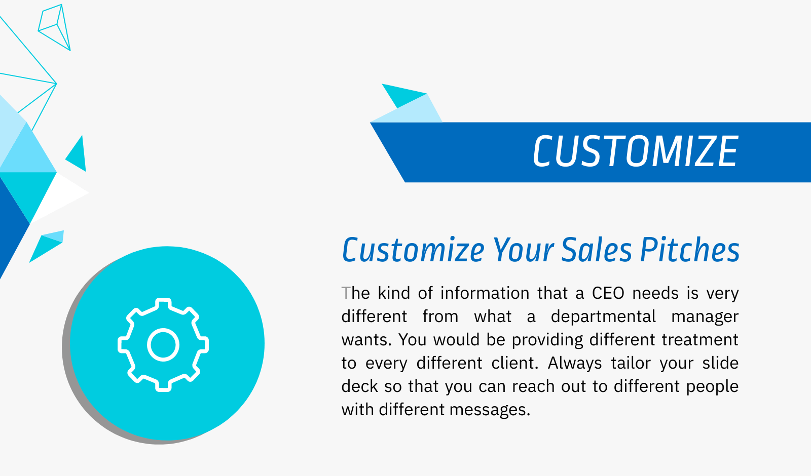 customize your sales pitch