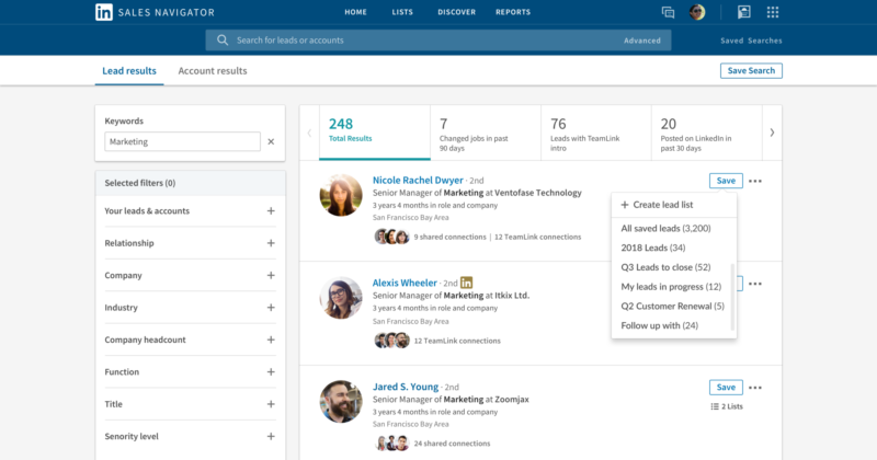 LinkedIn sales intelligence tool