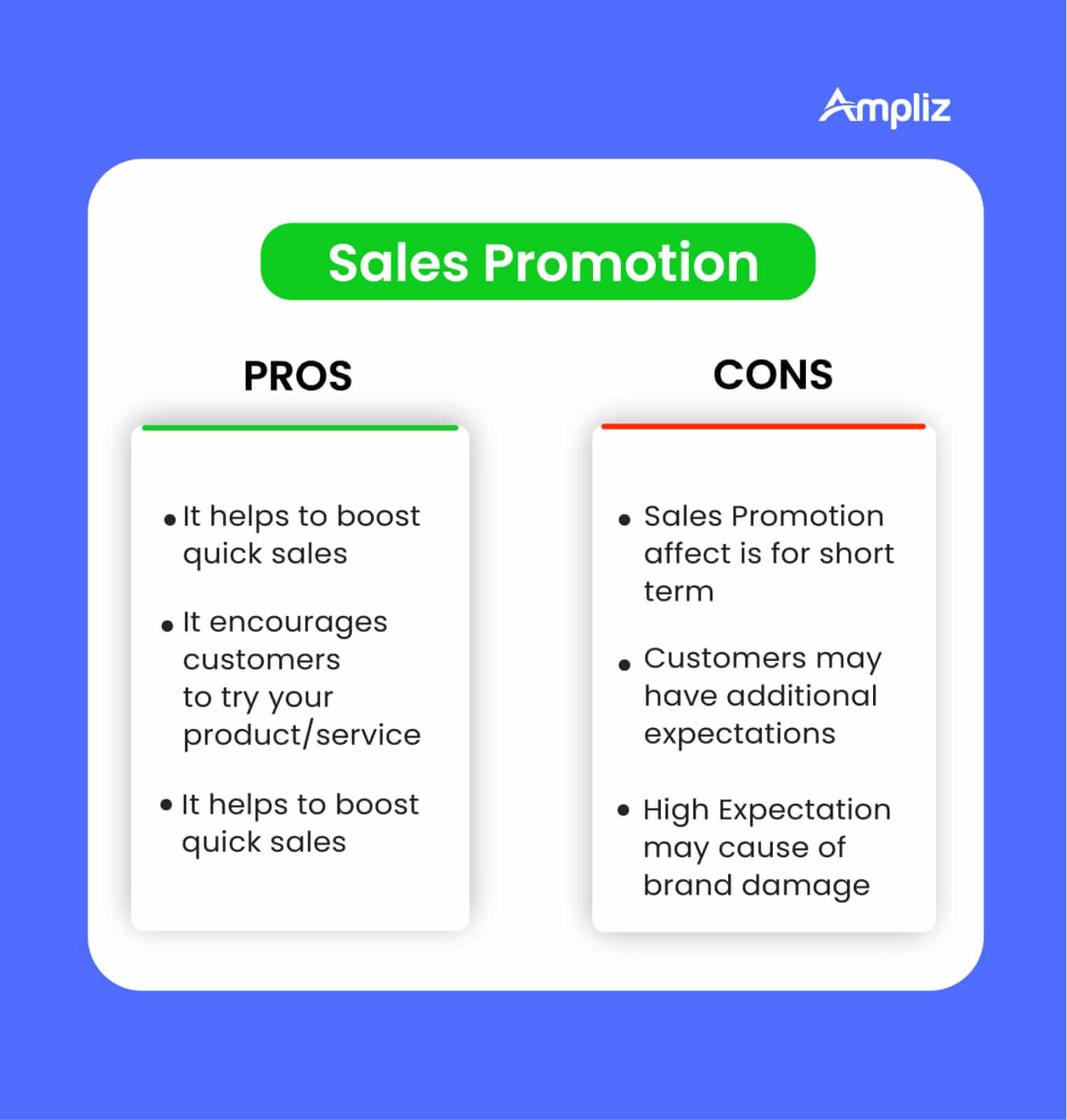 sales promotion pros and cons