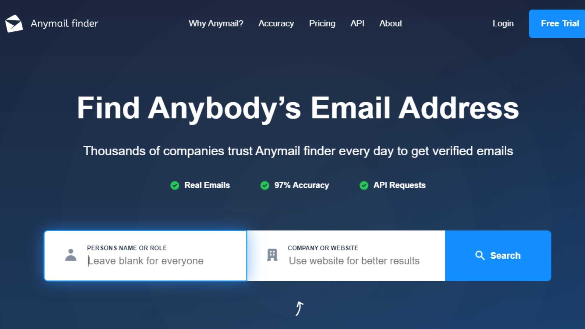 Anymail FInder Tool